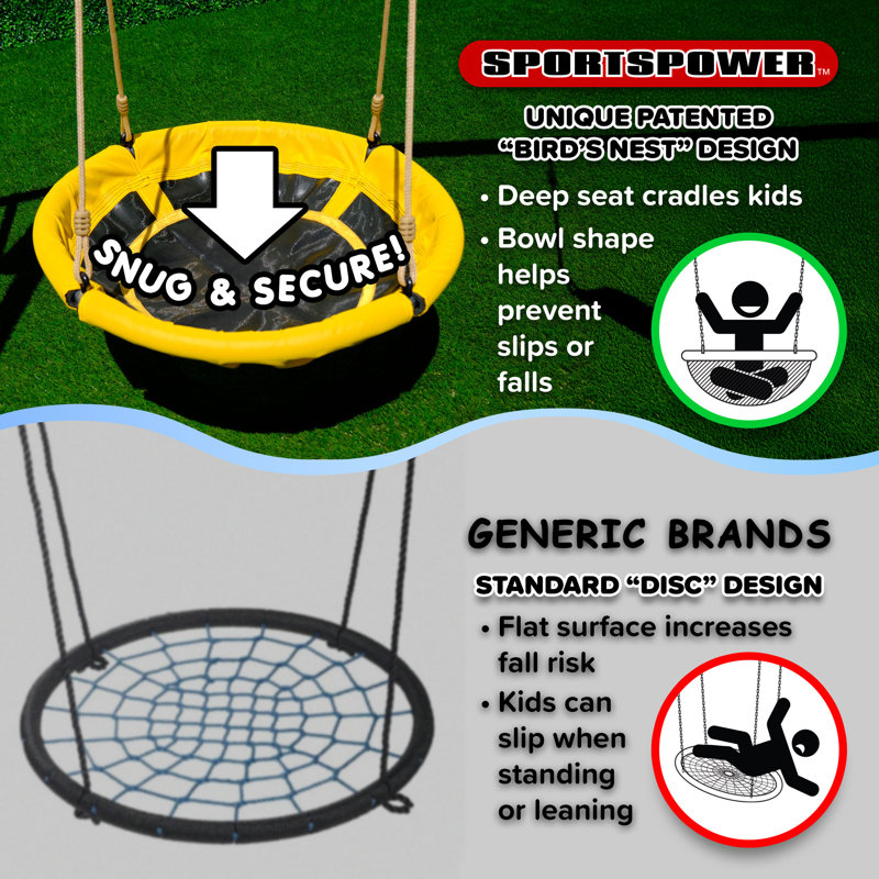 The Swing Company Northridge Metal Swing Set with Saucer Swing and